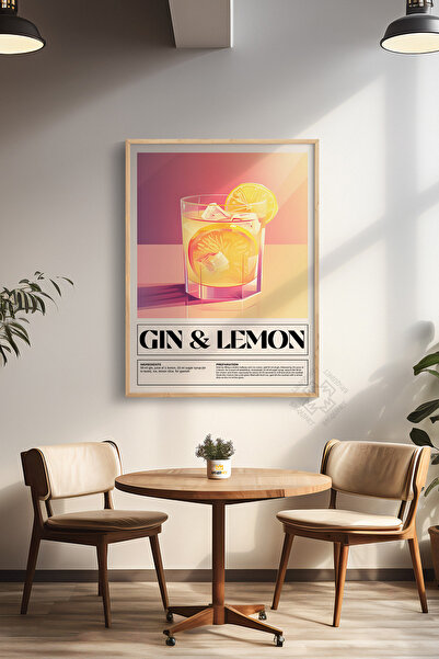 Basquiart Seria Cocktail Poster înrămat în lemn, tablou, cafenea, restaurant,...