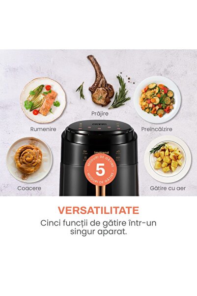 IMA TREND Friteuza Aer Cald Fara Ulei XL, Air fryer 8L, 1400W, Display Digital, 80-210°C, Negru