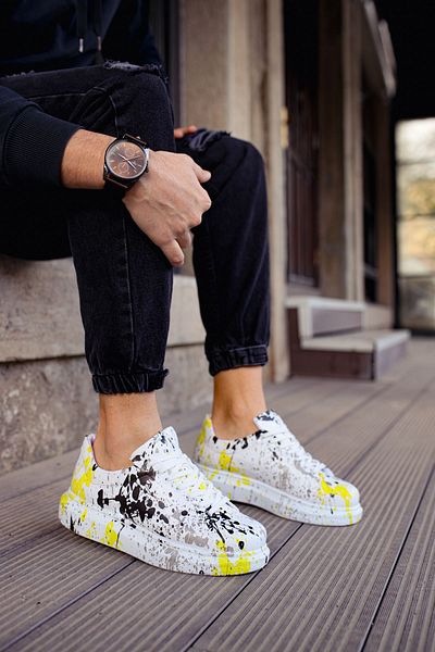 pabucmarketi Lace-Up Printed Men's Sneakers S.Speckled