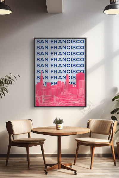 Basquiart Poster cu ramă neagră din seria City, decor de perete pictat Nr.:63