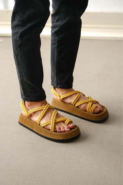 BOA BA0343 Ανδρικά - Bodrum Rope Rope Yellow Casual σανδάλια