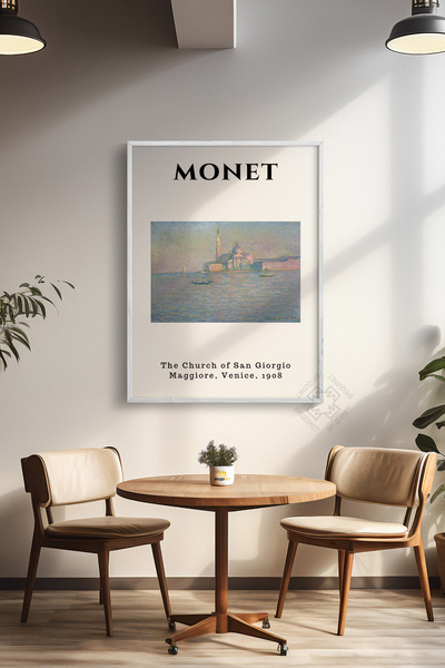 Basquiart Αφίσα της σειράς Claude Monet με λευκό πλαίσιο, διακοσμητικός πίνακ...