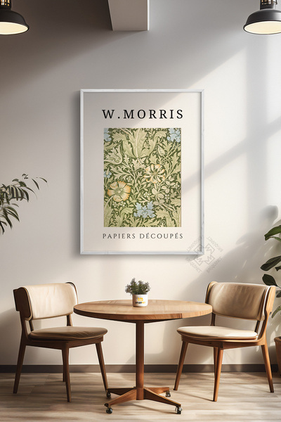 Basquiart Αφίσα της σειράς William Morris με λευκό πλαίσιο, Ζωγραφική διακόσμ...