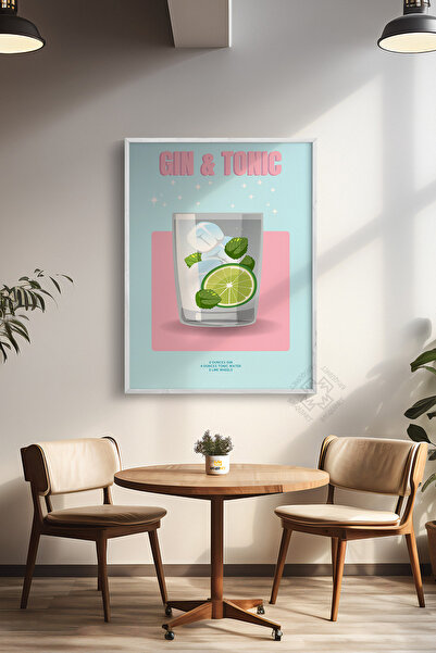 Basquiart Seria Cocktail Poster cu ramă albă, tablou, cafenea, restaurant, de...