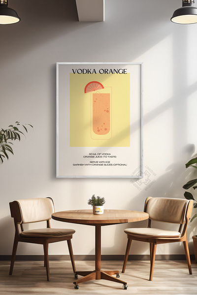 Basquiart Poster cu ramă albă din seria Cocktail, tablou, cafenea, restaurant...