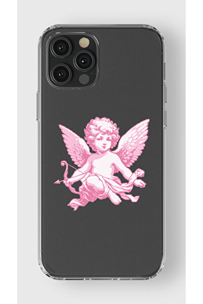 moonset Iphone 12 Pro Max Uyumlu Melek Tasarımlı Baskılı Şeffaf Telefon Kılıfı