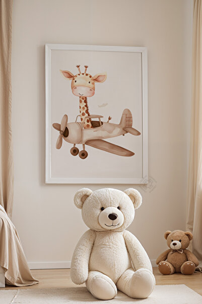 Basquiart Poster cu ramă albă pentru camera copiilor, camera bebelușilor, tab...