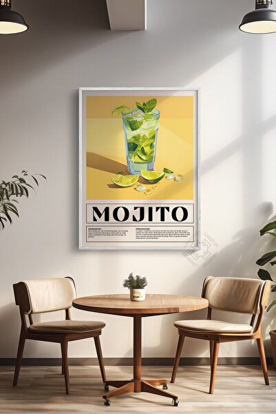 Basquiart Poster cu ramă albă din seria Cocktail, tablou, cafenea, restaurant...