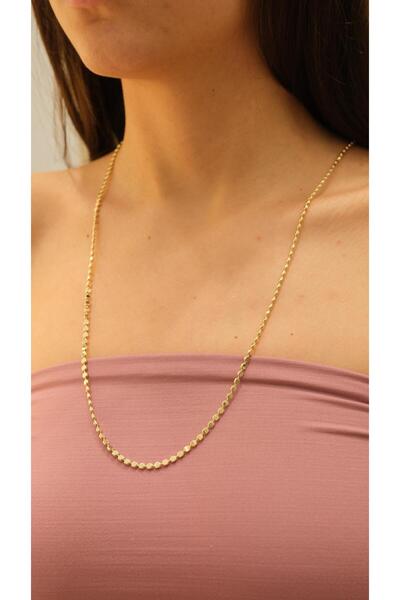 Jerie Gold 14K Özel Seri Pul Ezme Zincir Kolye