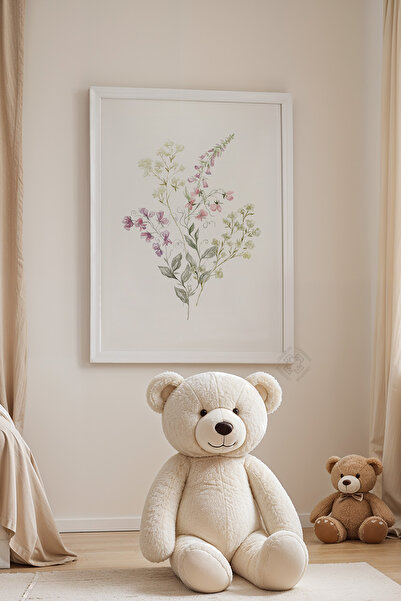 Basquiart Poster cu ramă albă pentru camera copiilor, camera bebelușilor, tab...