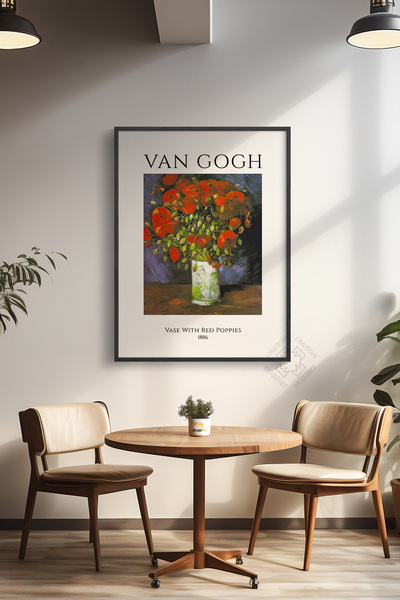 Basquiart Poster din seria Vincent Van Gogh cu ramă neagră, decor de perete p...