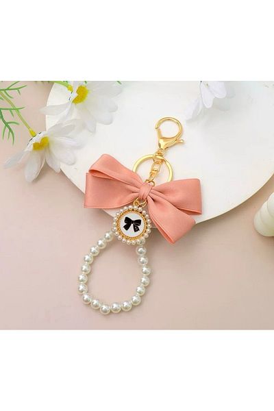 Harlofia Jewelry Ribbon Pearl Bag Charm