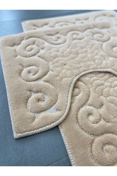 FeelHome CottonBloom 100% βαμβακερό μαλακό σούπερ απορροφητικό σετ γονικής πατόσακας μπάνιου 2 τεμαχίων 50x80 - 40x50