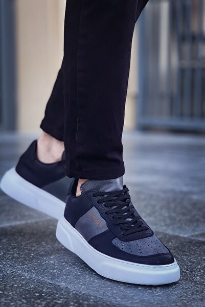 pabucmarketi Lace-Up Men's Casual Shoes Black Anthracite