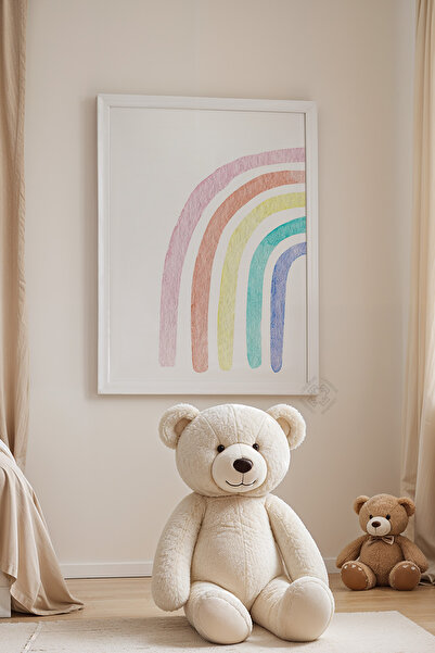 Basquiart Poster cu ramă albă pentru camera copiilor, camera bebelușilor, tab...