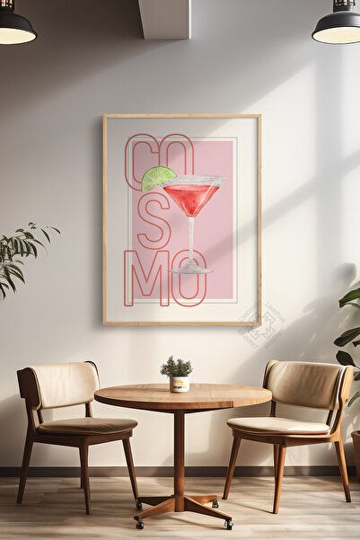 Basquiart Seria Cocktail Poster cu ramă din lemn, tablou, cafenea, restaurant...