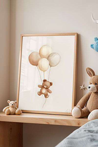 Basquiart Çocuk Odası, Bebek Odası Ahşap Çerçeveli Poster, Tablo No:104