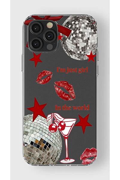 moonset Iphone 12 Pro Max Uyumlu Im Just Girl Tasarımlı Baskılı Şeffaf Telefo...