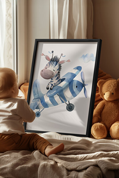 Basquiart Poster cu ramă neagră pentru camera copiilor, camera bebelușilor, t...