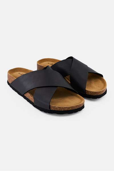 Algspar Men Slip On Cork Sandals, Dark Grey
