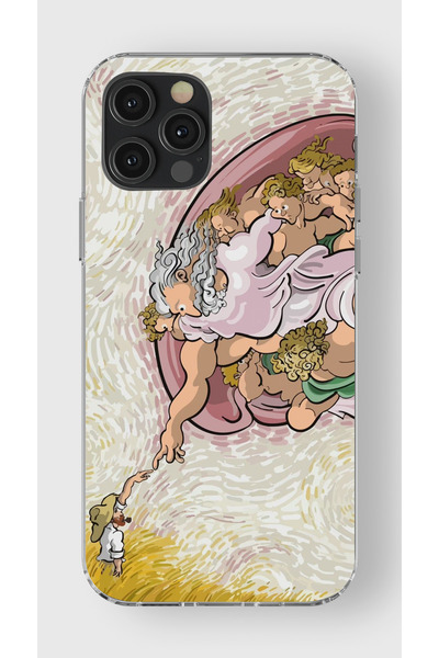 moonset Iphone 12 Pro Max Uyumlu Van Gogh Tasarımlı Baskılı Şeffaf Telefon Kı...