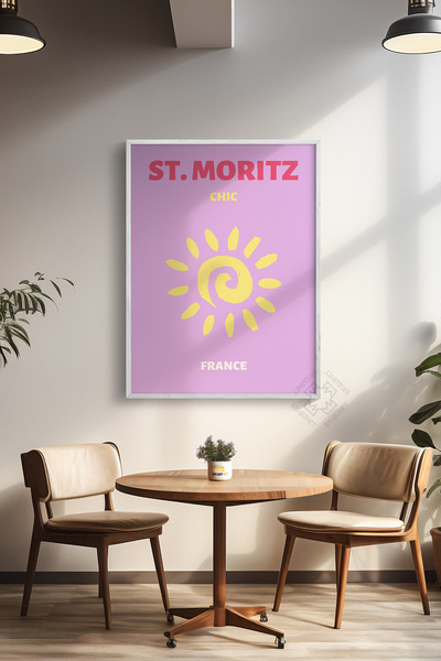 Basquiart Αφίσα της σειράς City με λευκό πλαίσιο, Διακοσμητικός πίνακας τοίχο...