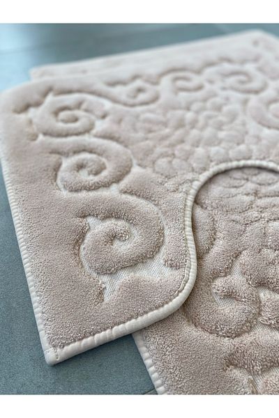 FeelHome CottonBloom 100% βαμβακερό μαλακό σούπερ απορροφητικό σετ γονικής πατόσακας μπάνιου 2 τεμαχίων 50x80 - 40x50
