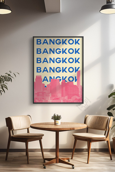 Basquiart Poster din seria City cu ramă neagră, decor de perete pictat Nr.:79