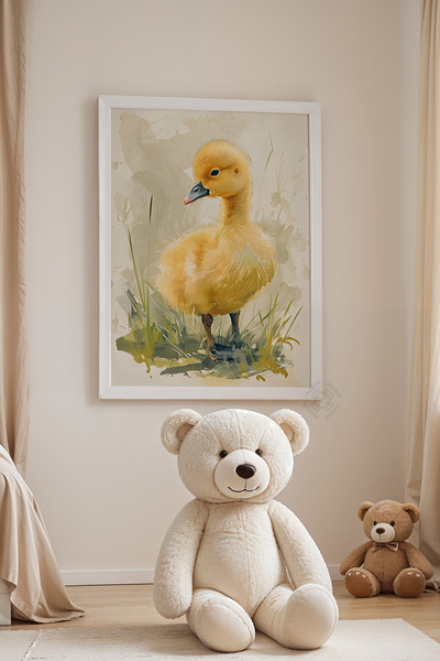 Basquiart Παιδικό Δωμάτιο, Βρεφικό Δωμάτιο, Αφίσα με λευκό πλαίσιο, Αριθμός Π...