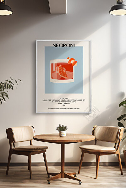 Basquiart Poster cu ramă albă din seria Cocktail, tablou, cafenea, restaurant...