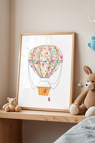 Basquiart Poster cu ramă din lemn pentru camera copiilor, camera bebelușilor,...