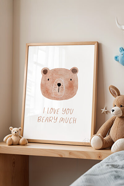 Basquiart Poster cu ramă din lemn pentru camera copiilor, camera bebelușilor,...