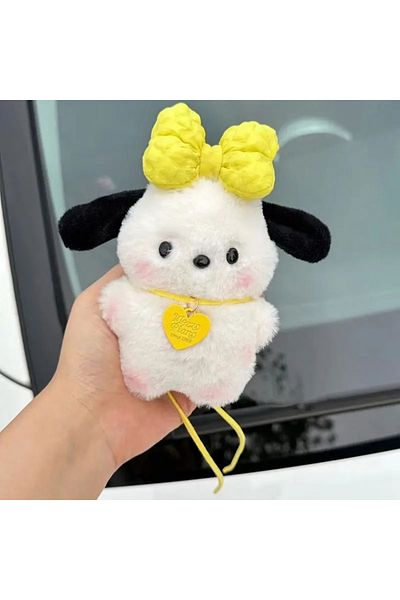 Choice 04 Plush Pochacco doll Anime cartoon Bag Pendant Car Keychain Accessories Kawaii Sanrio Keychain Bow