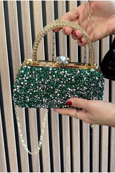 çantamgelsin Geantă de seară cu piatră de cristal pentru femei Geantă pentru ocazii speciale Geantă pentru absolvire Geantă pentru ziua îndrăgostiților