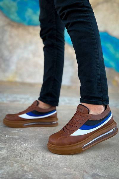 pabucmarketi Lace-Up Balloon Sole Men's Casual Shoes Tan