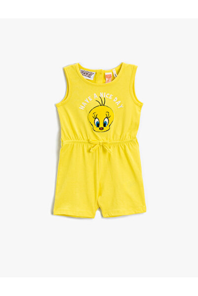 Koton Overall aus Baumwolle mit Tweety-Aufdruck, lizenziert, kurz mit Neckholder