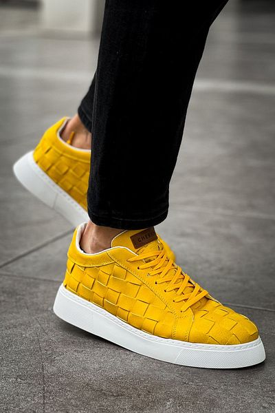 pabucmarketi Lace-Up Men's Casual Shoes Yellow
