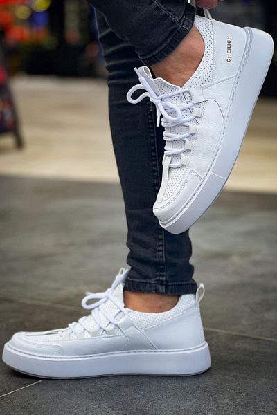 pabucmarketi Lace-Up Men's Casual Shoes White