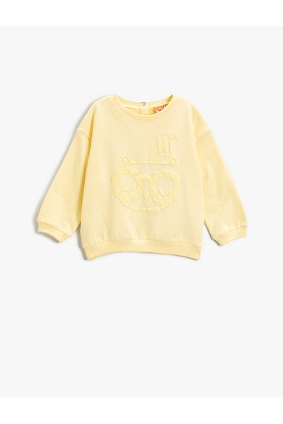 Koton Cat Printed Sweatshirt Cotton