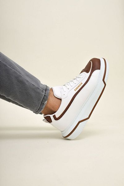 pabucmarketi Lace-Up Men's Sports Shoes Tan White