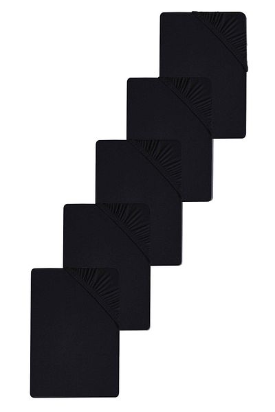 COTENCONCEPT 5 Pieces Oversized Plain Cotton Double 200 X 200 cm Elastic Combed Bed Sheet