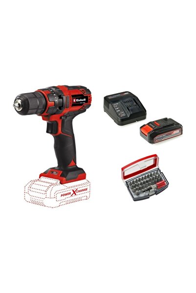 Einhell Tc-Cd 18/35 Li Solo Akülü Vidalama Seti + 1 x 2.5 Ah Starter Kit ve 32 Parça Bits Uç