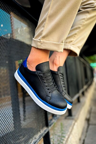 pabucmarketi Lace-Up Men's Sports Shoes Black Blue