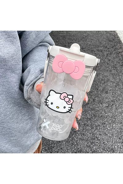 Choice 600ML 600-900ML Sanrio Large Capacity Plastic Water Cup Hello Kitty Portable Beverage Bottle Outdoor