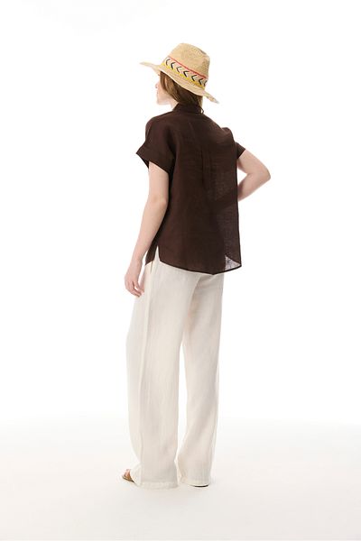 Mudo Relax Fit Linen Pants with Elastic Waist