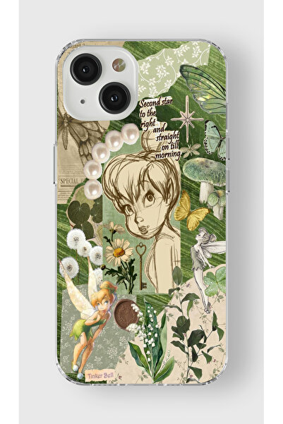 moonset Iphone 13 Mini Uyumlu Tinker Bell Tasarımlı Baskılı Şeffaf Telefon Kı...