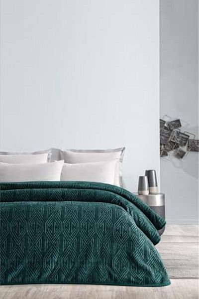 STOREMAX Ezg Melan Double Emboss Blanket - Petrol Green, 200 X 220 Ezsnshop 1065757