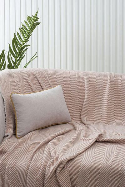 STOREMAX ELZ HOME Husă de pernă cu șnur Panorama Gri deschis Mustar cu 3 opțiuni diferite de șnur, 45 x 45
