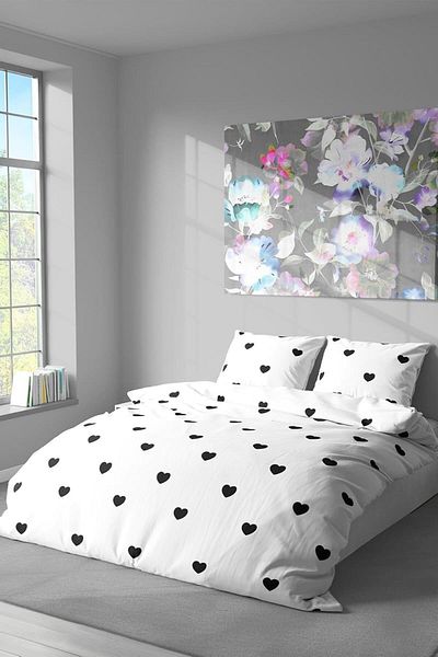 STOREMAX Ezg Tekstil Cotton Double Duvet Cover Set |   Duvet Cover and Pillow Case |   Black Without Sheet