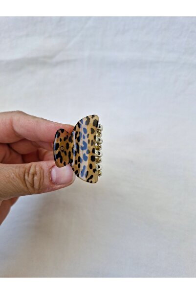 Beyaz Dükkan Leopard Pattern Bone Clothespin Buckle 4 cm (1 Pcs)